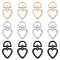 12Pcs 3 colors Alloy Swivel Clasps, Swivel Snap Hook, Heart, Mixed Color, 44.5x26.5x5.5mm, Hole: 14x6.5mm, 4pcs/color