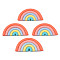 Handmade Polymer Clay Cabochons, Half Round/Semi Circle, Coral, 21.5x41.5~43x3.5~4mm