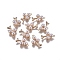 Brass Pendants, with Cubic Zirconia and Acrylic Imitation Pearl Beads, Flower, Real 18K Gold Plated, 16x10x5mm, Hole: 1mm