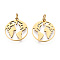 201 Stainless Steel Pendants, Ring with Map, Golden, 19x17x1mm, Hole: 3mm