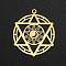 201 Stainless Steel Pendants, Laser Cut, Star of David with Moon, Golden, 35x30x1mm, Hole: 1.8mm