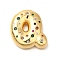 Brass Cubic Zirconia Pendants, Cadmium Free & Nickel Free & Lead Free, Letter A~Z Charms, Real 18K Gold Plated, Letter Q, 29x27.5x7mm, Hole: 5x2.5mm
