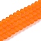 Transparent Glass Beads Strands, Faceted, Frosted, Rondelle, Dark Orange, 6x4.5mm, Hole: 1.4mm, about 80~85pcs/strand, 38~40cm