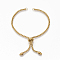 PVD Vacuum Plating Adjustable 304 Stainless Steel Slider Bracelets Making,Bolo Bracelets, Real 18K Gold Plated, Single Chain Length: about 11cm