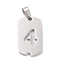Non-Tarnish 304 Stainless Steel Pendants, Manual Polishing, Rectangle with Number, Rainbow, Stainless Steel Color, Num.4, 27.5x14.5x1.5mm, Hole: 3.5mm
