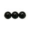 Synthetic Black Stone Beads Strands, Round, Painted, Black, 4mm, Hole: 1mm