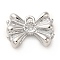 Brass Micro Pave Clear Cubic Zirconia Pendants, Bowknot Charms, Platinum, 8.5x11.5x3mm, Hole: 1mm