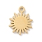 304 Stainless Steel Charms, Laser Cut, Golden, Sun, 10x8x1mm, Hole: 1mm