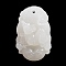 Natural White Jade Carved Pendants, Twelve Chinese Zodiac Signs Charms, Mouse, 35~37.5x22.5~24.5x8~12mm, Hole: 1.6~1.8mm