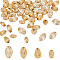 GOMAKERER 48 Pcs 4 Sizes Brass Oval Beads, 18K Gold Plated Vase Shape Bead Loose Spacer Beads Golden Brass Beads Metal Bead for DIY Jewelry Making Crafting Necklace Bracelet