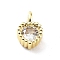 Rack Plating Brass Micro Pave Cubic Zirconia Pendants, Cadmium Free & Lead Free, Long-Lasting Plated, Triangle, Real 18K Gold Plated, 9x6x3.5mm, Hole: 1.8mm