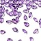Faceted Natural Amethyst Cabochons, Pointed Back, Teardrop Shape, 3x2x1.5mm