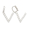 Brass Micro Pave Clear Cubic Zirconia Pendants, Letter, Letter.V, 19~22.5x10.5~20x2.5mm, Hole: 9.5x6mm