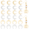 AHANDMAKER 24 Pcs Moon Link Charms, 6 Styles Crescent Moon Connectors Charms Brass Moon Celestial Pendants with Loop for DIY Bracelet Necklace Earring Keychain Jewelry Making, Golden & Platinum