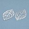 Brass Pendants, Long-Lasting Plated, Leaf, 925 Sterling Silver Plated, 35x20x0.5mm, Hole: 1mm