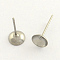 Tarnish Resistant 304 Stainless Steel Post Stud Earring Findings, Stainless Steel Color, 6mm, pin: 0.8mm