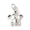 Brass Pendants, Cadmium Free & Lead Free, Tortoise Charms, with Jump Ring, Platinum, 16.5x13x3mm, Hole: 3.5mm