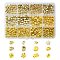 CCB Plastic Round Beads, Mixed Shapes, Golden, 5~7x3.5~7x2.5~5mm, Hole: 1~3.5mm, 585pcs/box