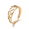 Ion Plating(IP) 201 Stainless Steel Hollow Heart Finger Ring for Valentine's Day, Golden, US Size 6 1/2(16.9mm)