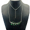 Leaf Alloy Enamel Pendant Necklaces for Women, Platinum