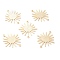 Brass Links Connectors, Long-Lasting Plated, Sun, Real 24K Gold Plated, 22.5x26.5x1mm, Hole: 1.2mm
