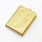 Brass Photo Frames Locket Pendants, Rectangle with Cross, Nickel Free, Raw(Unplated), 39.5x26.5x6mm, Hole: 3mm