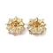 Brass Micro Pave Cubic Zirconia Spacer Beads, Cadmium Free & Nickel Free & Lead Free, Flat Round, Real 18K Gold Plated, 10x4.5mm, Hole: 1.6mm