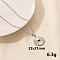 Stylish Stainless Steel Rhinestones Flat Round with Evil Eye Pendant Necklace, Hip-hop Street Fashion