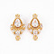 Brass Micro Pave Clear Cubic Zirconia Link Connectors, Nickel Free, Teardrop, Real 18K Gold Plated, 18.5x10x4mm, Hole: 1.2mm