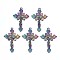 Alloy Pendants, Cadmium Free & Lead Free, Cross with Jesus, Rainbow Color, 45x29x4mm, Hole: 2mm