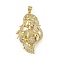 Brass Micro Pave Cubic Zirconia Pendants, Women, Long-Lasting Plated, Cadmium Free & Lead Free, Rack Plating, Real 18K Gold Plated, 43.5x26x8.5mm, Hole: 4x5.4mm