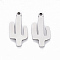 Tarnish Resistant 201 Stainless Steel Pendants, Laser Cut, Cactus, Stainless Steel Color, 16x7.5x1mm, Hole: 1.2mm
