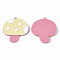 Cellulose Acetate(Resin) Pendants, with Glitter Powder, Mushroom, Yellow, 40.5x38x4.5mm, Hole: 1.6mm