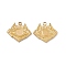 Ion Plating(IP) 304 Stainless Steel Pendants, Eye with Skull Charm, Real 18K Gold Plated, 23.5x25x2mm, Hole: 2.8mm