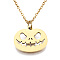 For Halloween, 201 Stainless Steel Pendant Necklaces, with Cable Chains and Lobster Claw Clasps, Pumpkin Jack-O'-Lantern Jack-o-Lantern, Golden, 15.74 inch(40cm), 1.5mm