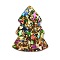 Acrylic Cabochons, Christmas Tree, Colorful, 35.5x27x2~2.5mm