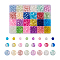 1800Pcs 24 Style Spray Painted & Baking Painted & Translucent Crackle Glass Beads, Round, Mixed Color, 4~8x4~7.5mm, Hole: 1~1.6mm