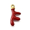304 Stainless Steel Pendants, with Enamel, Ion Plating(IP), Golden, Coral Shape Charm, Dark Red, 23.5x11x3mm, Hole: 1.6mm