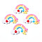 Handmade Polymer Clay Cabochons, Rainbow with Star, Colorful, 33~36x47~50x8mm