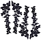 Polyester Embroidery Lace Appliques, Ornament Accessories for Cheongsam, Dress, Flower, Black, 435x122x1mm