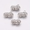Alloy Rhinestone Pendants, Pi Xiu, Platinum, Crystal, 20.5x14x7mm, Hole: 2mm