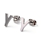 Tarnish Resistant 304 Stainless Steel Greek Alphabet Stud Earrings, Manual Polishing, Letter.G, 7~11x2~10x1.5mm, Pin: 0.8mm