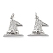 Rack Plating Brass Micro Pave Clear Grade AAA Cubic Zirconia Pendants, with Jump Ring, Long-Lasting Plated, Cadmium Free & Lead Free, Witch Hat Charms, Platinum, 14x14x3mm, Hole: 2.2mm