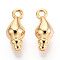 Brass Charms, Nickle Free, Real 18K Gold Plated, Shell Shape, 11.5x5x5mm, Hole: 1.2mm