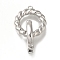 Brass Fold Over Clasps, Cadmium Free & Nickel Free & Lead Free, Ring, Platinum, 25.5mm