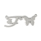 Non-Tarnish 304 Stainless Steel Pendants, Letter & Butterfly Charms, Letter F, 10.5x30.5x0.9mm, Hole: 1.2mm