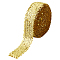FINGERINSPIRE 5 Yards 5-Row Gold Elastic Sequin Ribbon Trim 1.9 Inch Wide Polyester Glitter Fabric Ribbon Paillette Trim Stretch Bling Paillette Ribbon for Sewing Dress Dance Costumes Headband