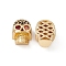 Brass Micro Pave Cubic Zirconia Beads, Skull, Real 18K Gold Plated, Cadmium Free & Nickel Free & Lead Free, 12x9.5x12.5mm, Hole: 3mm