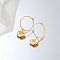 Stainless Steel Star Dangle Hoop Earrings for Women, Real 18K Gold Plated, 20x18mm