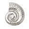 Non-Tarnish 304 Stainless Steel Pendants, Spiral Shell, Stainless Steel Color, 44x34x5mm